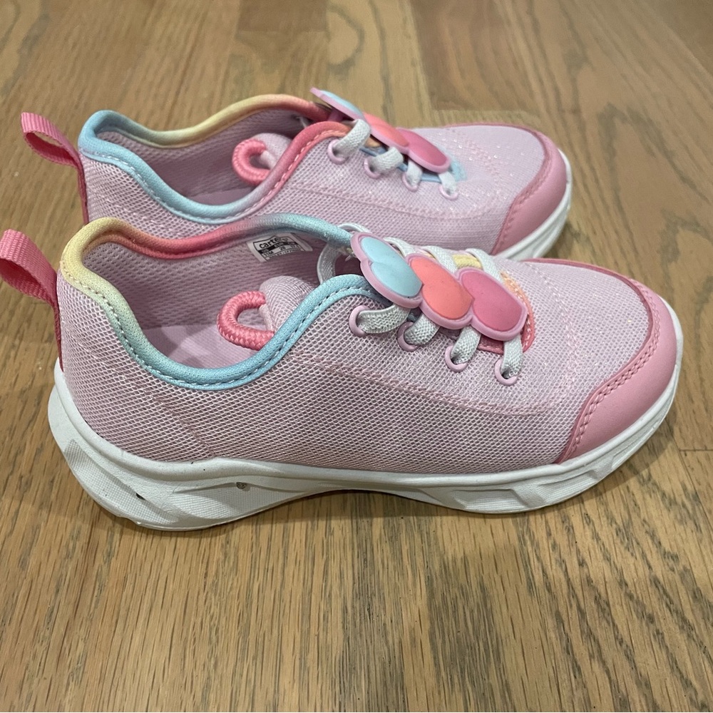 Carters - girls size 11 - pink heart sneakers